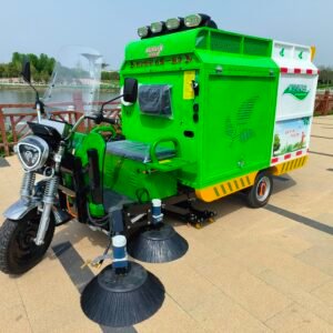 Oil-electric multi-functional sweeping and washing vehicle